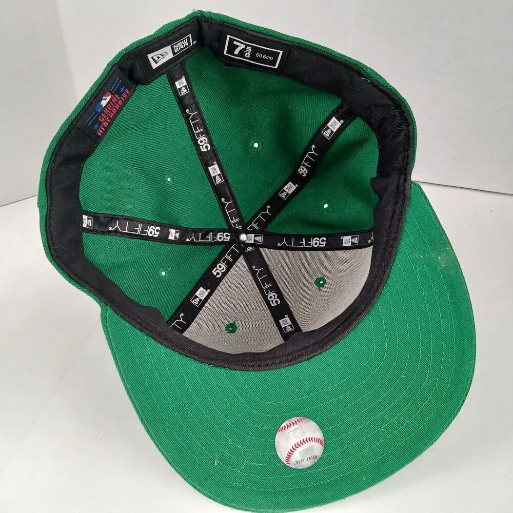 Atlanta Braves New Era 59FIFTY Fitted Hat 7 5/8 Green White MLB Cap